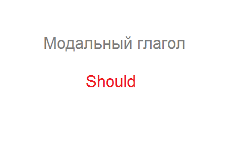 Модальный глагол Should